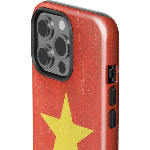 Vietnam Flag Distressed iPhone 15 Pro Impact Case